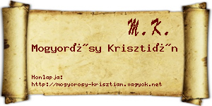 Mogyorósy Krisztián névjegykártya